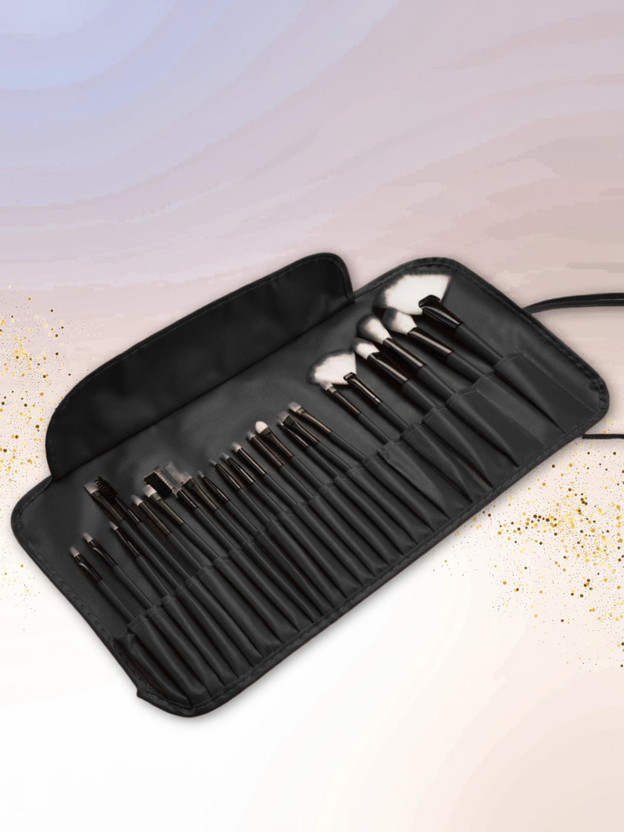 MINARA Professional Make Up Brushes Sets With Leather Storage Pouch(Pack of 24)