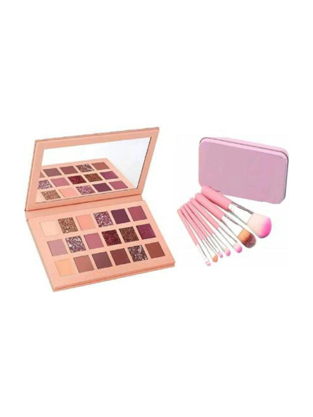 bhp COMBO OF PREMIUM MULTI SHADES 18 COLOUR HD NUDE EDITION EYE SHADOW PALETTE AND HIGH QUALITY SET OF 7 ESSENTIAL MAKE UP FOUNDATION BRUSHES/ EYESHADOW BRUSH/ EYELINER BRUSH (8 Items in the set(Pack of 8)