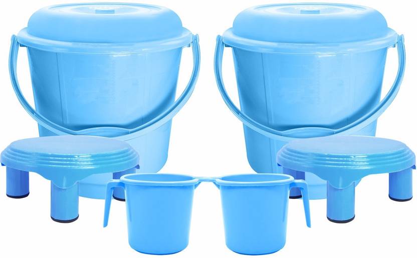 Morvi Plastic Bucket 25 LT With Lid & Patra & Dyna 950ml For Home, 2 Pc