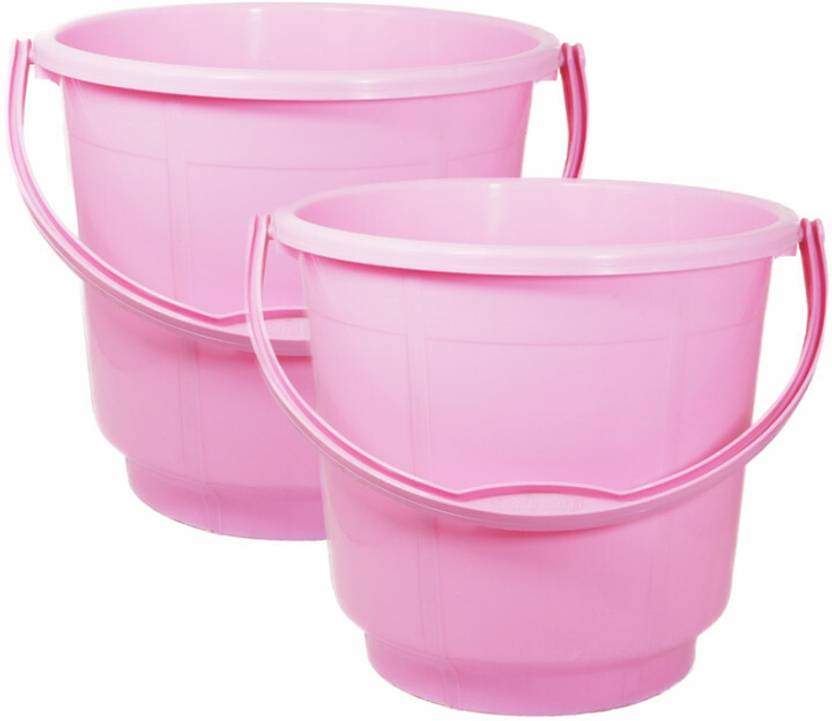 Wonder Plastic 5 Litre Plain LT Heavy Quality Plastic Bucket, Pack of 2