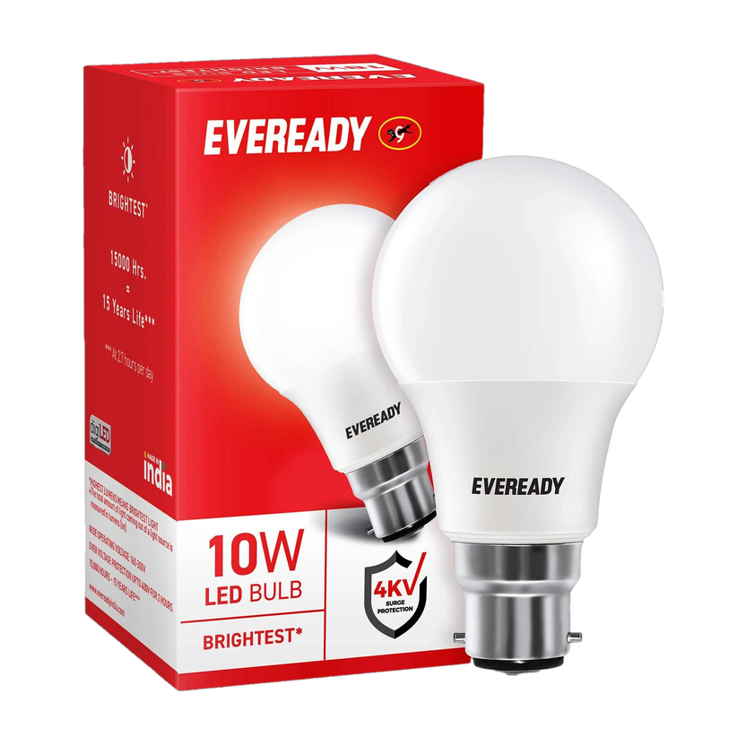 EVEREADY 10 W Basic Round B22 LED Bulb(White)
