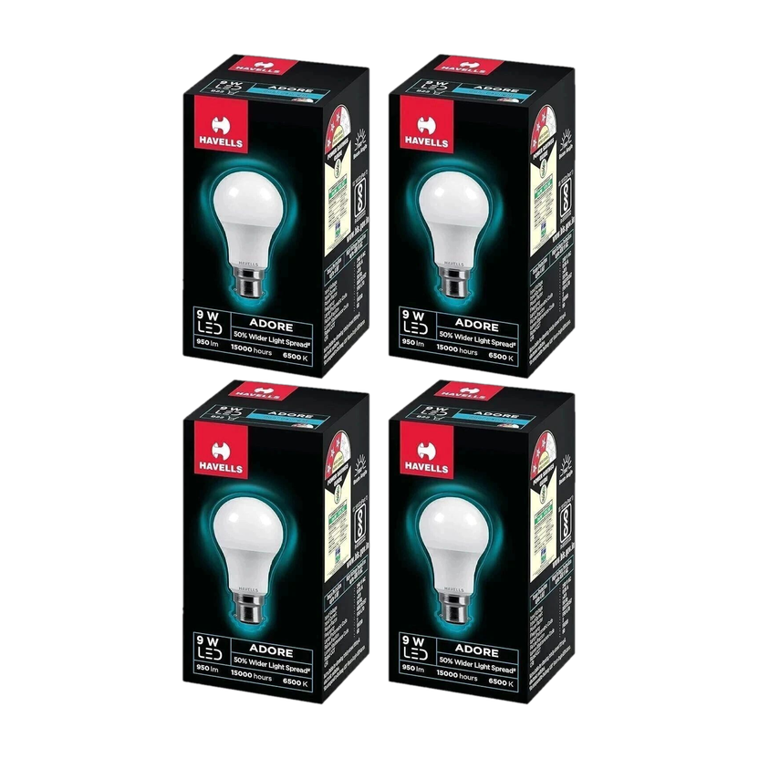 HAVELLS 9 W Basic Standard B22 LED Bulb(White, Pack of 4)