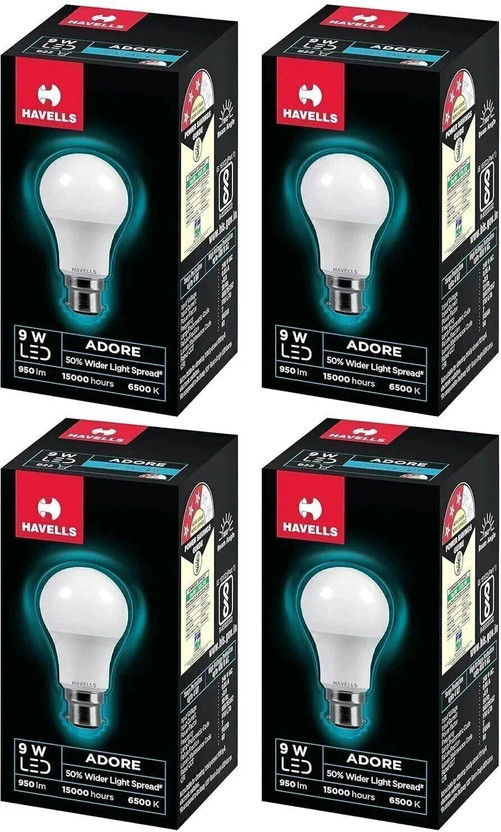 HAVELLS 9 W Basic Standard B22 LED Bulb(White, Pack of 4)
