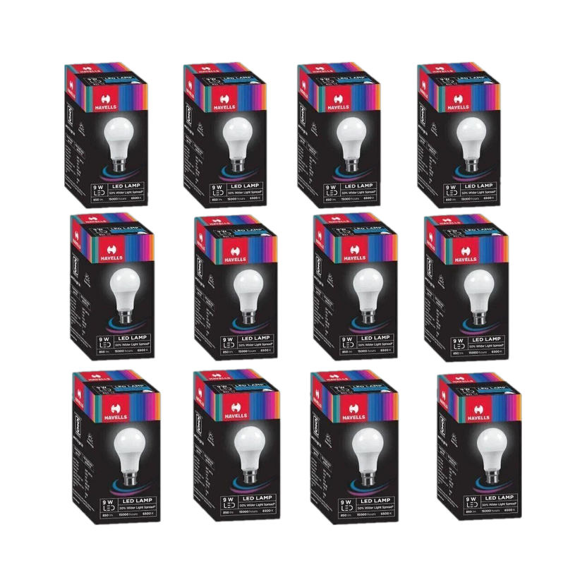 HAVELLS 9 W Basic Standard B22 LED Bulb(White, Pack of 12)