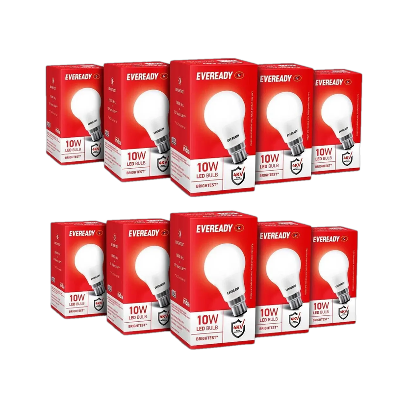 EVEREADY 10 W Basic Standard B22 LED Bulb(White, Pack of 10)