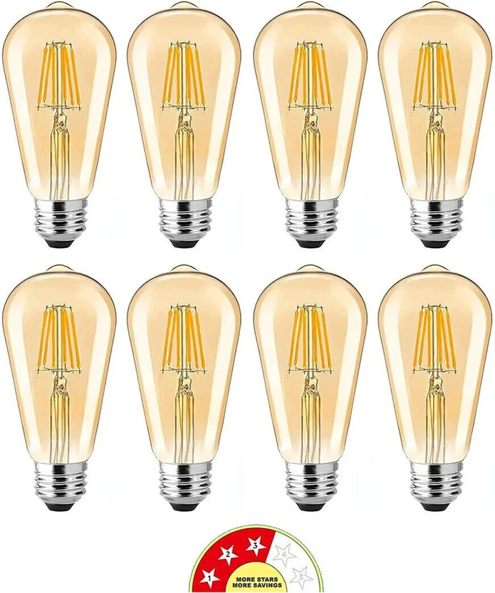 vibunt 4 W Basic Arbitrary E27 LED Bulb(Yellow, Pack of 8)