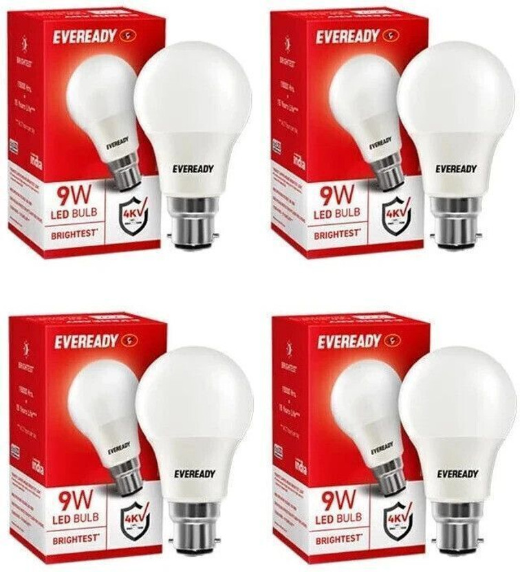 EVEREADY 9 W Basic Standard B22 LED Bulb(White, Pack of 4)
