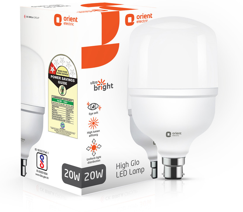 Orient Electric 20 W Basic Round B22 LED Bulb(White)