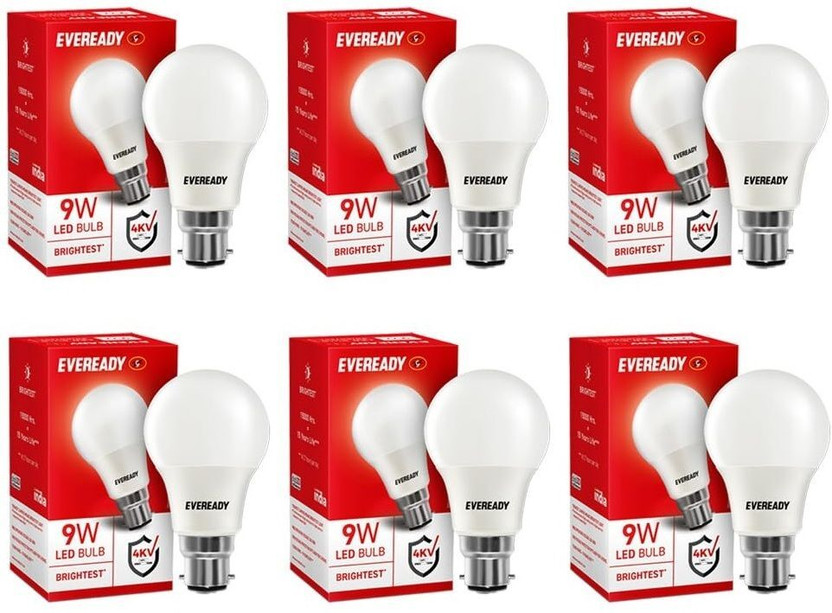 EVEREADY 9 W Basic Globe B30 LED Bulb(White, Pack of 6)