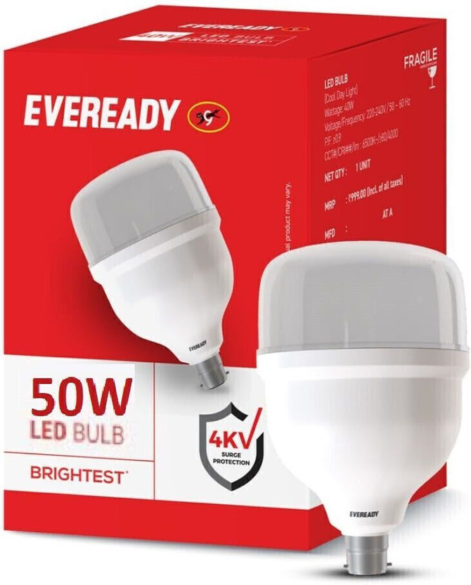 EVEREADY 50 W Basic Standard B22 LED Bulb(White)