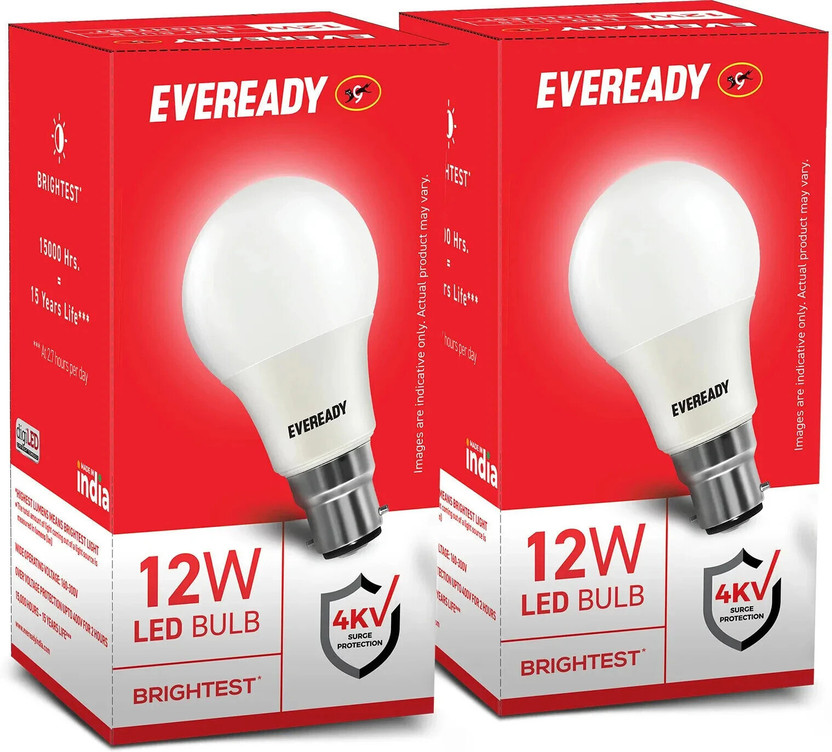 EVEREADY 12 W Basic Standard B22 LED Bulb(White, Pack of 2)