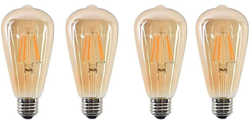 Eve Hanger 4 W Basic Standard E27 LED Bulb(Yellow, Pack of 4)