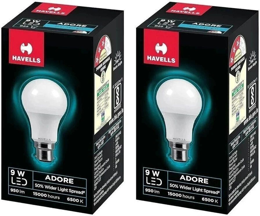 HAVELLS 9 W Basic Standard B22 LED Bulb(White, Pack of 2)