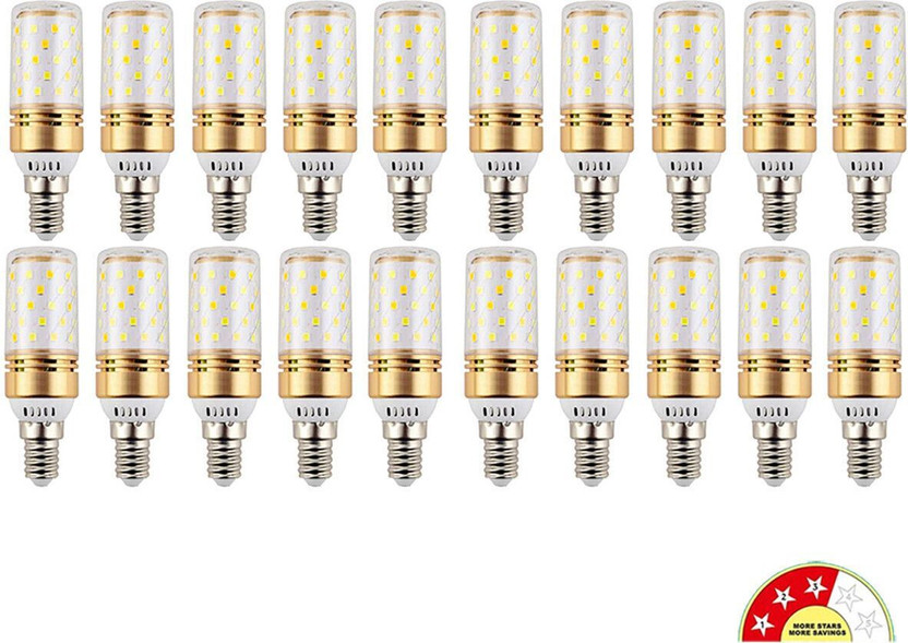 vibunt 12 W Multi Watt Round E14 LED Bulb(Multicolor, White, Yellow, Pack of 20)