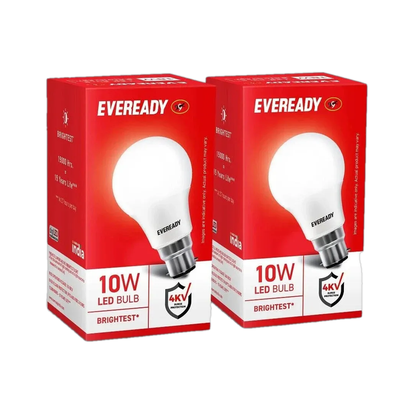 EVEREADY 10 W Basic Standard B22 LED Bulb(White, Pack of 2)