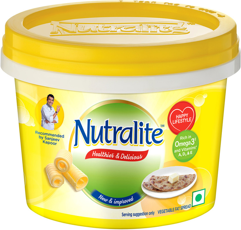 Nutralite Premium Fat Spread Tub|Enriched with Vitamins&Omega 3|Naturally Cholesterol-free Fat Spread(200 g)