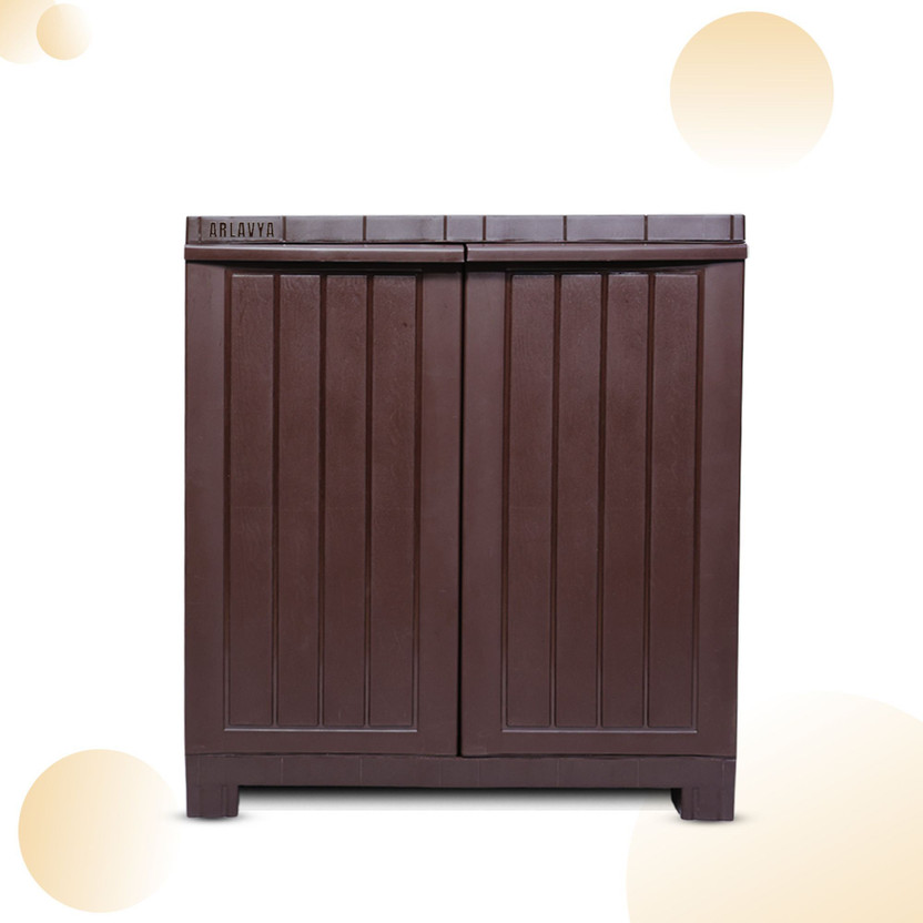ARLAVYA Premium Quality | 1 Year Warranty | Plastic Cabinet Cupboard Almirah Plastic Free Standing Cabinet(Finish Color - Dark Brown, Door Type- Hinged, DIY(Do-It-Yourself))