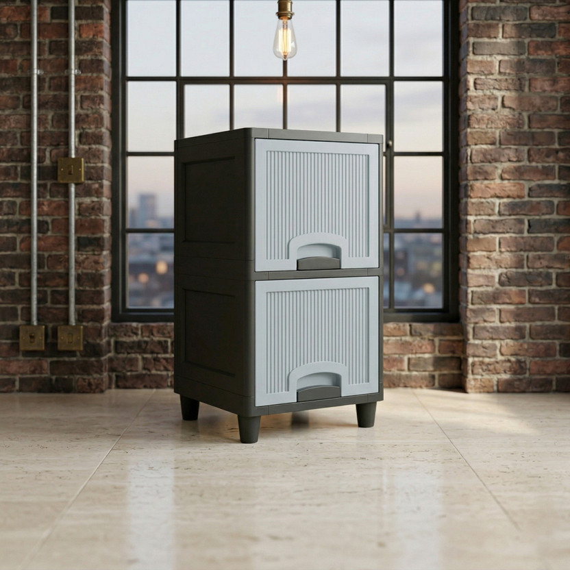 MAXTID Multi layer drawer Cabinet with Elegant Straight-Edge Design Plastic Plastic Free Standing Cabinet(Finish Color - Blue, Door Type- Frameless Sliding, DIY(Do-It-Yourself))