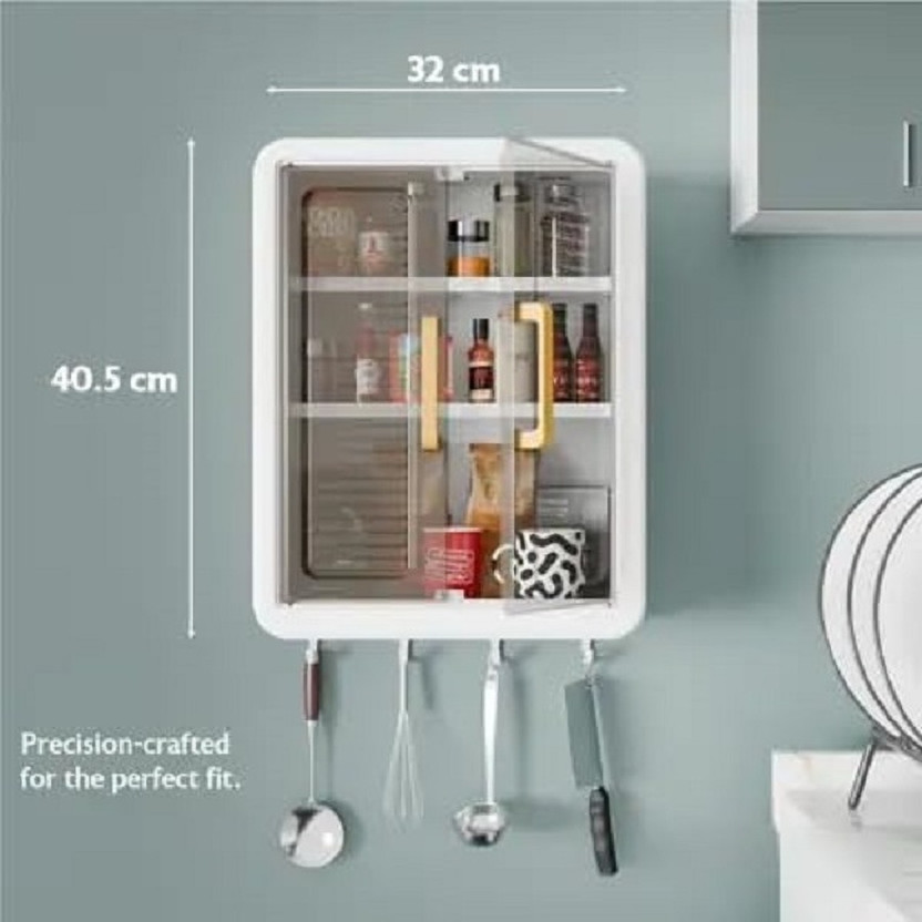krishiv enterprise Bathroom Storage Cabinet Plastic Wall Mount Cabinet(Finish Color - Multi, Door Type- Hinged, DIY(Do-It-Yourself))