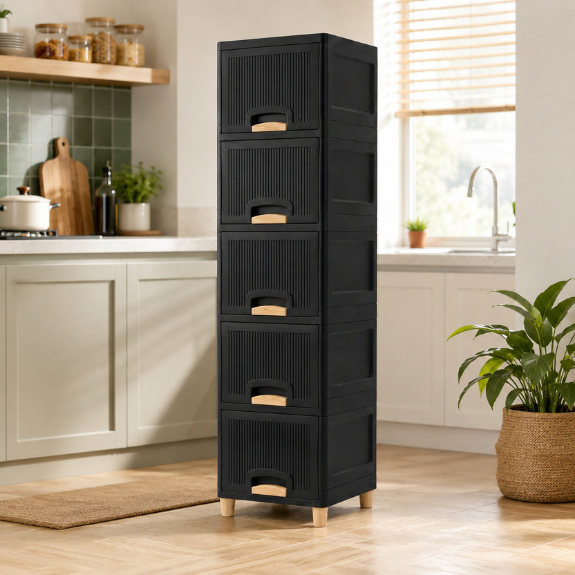 MAXTID MAXTID 5 Compartments Plastic Office File Holder(Black) - Flipkart Deal