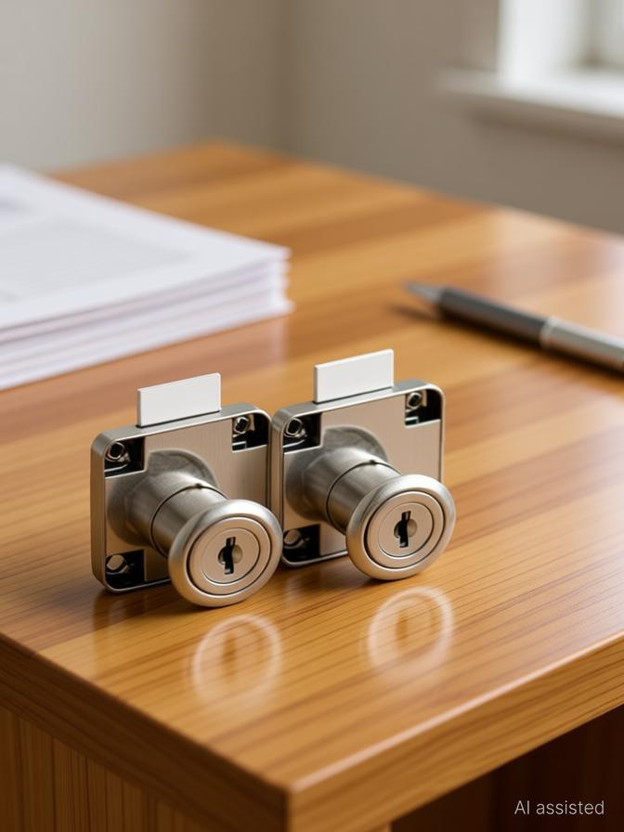 Smart Shophar Multipurpose Cabinet Drawer Lock with 2 Key Rev-A-Lock Cabinet Security System(Pack of 24)