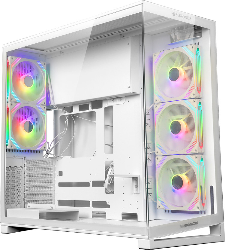 ZEBRONICS Zeb-Shadowcore (White) Full Tower Cabinet with USB 2.0 and USB 3.0 Ports Compatible with Gaming Console(White)