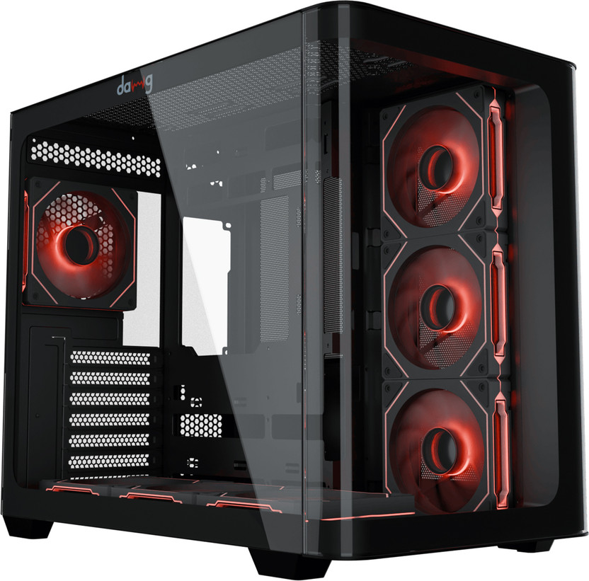 daWg Y820 (Black) Mid Tower Cabinet with USB 2.0 and USB 3.0 Ports Compatible with Gaming Console(Black)
