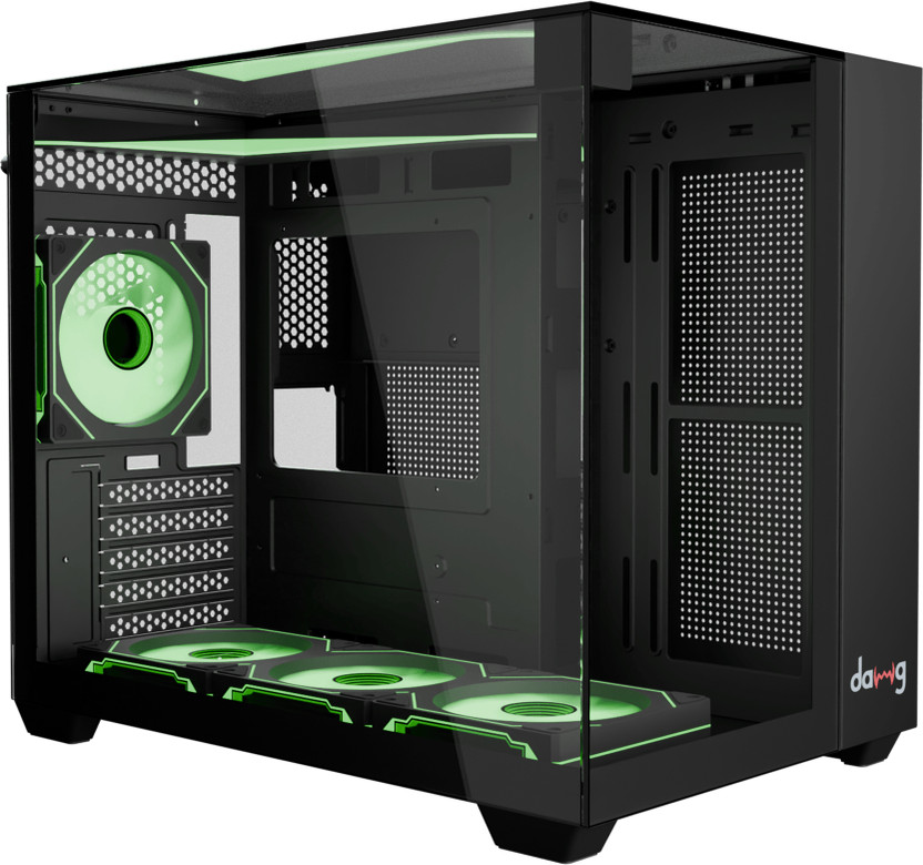 daWg Y740 (Black) Cube Cabinet with USB 2.0 and USB 3.0 Ports Compatible with Gaming Console(Black)