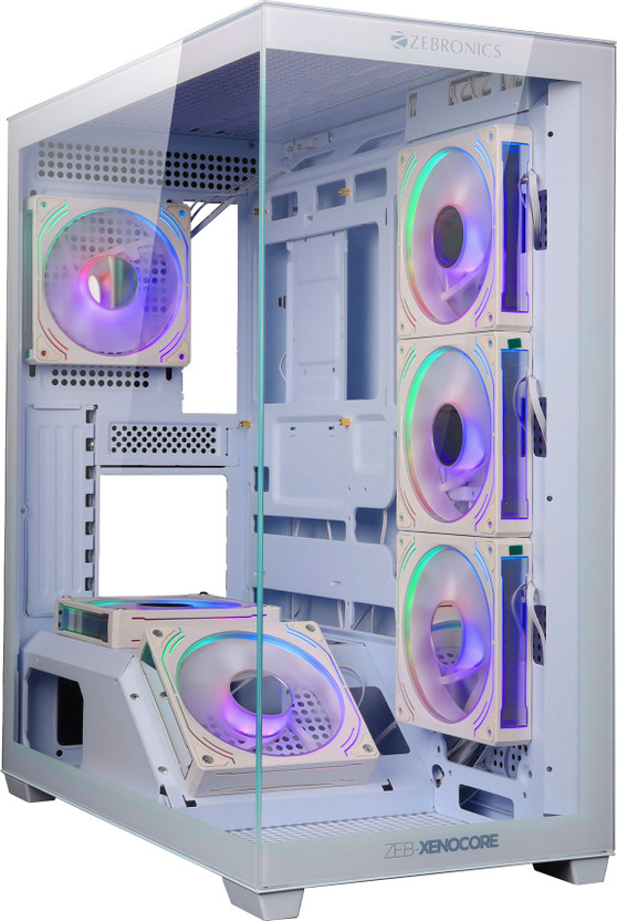 ZEBRONICS Zeb-Xenocore (White) Mid Tower Cabinet with USB 2.0 and USB 3.0 Ports Compatible with Gaming Console(White)