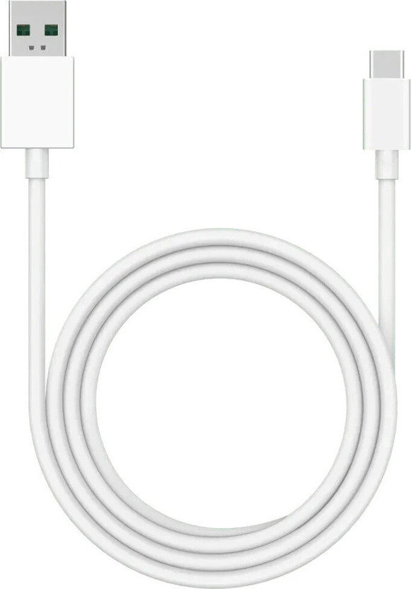 realme USB Type C Cable 100 cm DL129(Compatible with Mobile Phones with SuperVooC Charging Input, White)