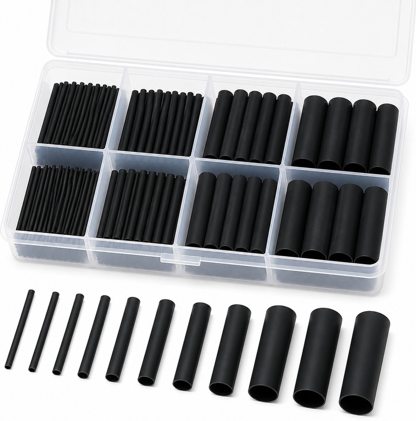 GREENARTZ 200pc black 2-12mm 4.5cm each Heat Shrink Cable Sleeve(10 mm)