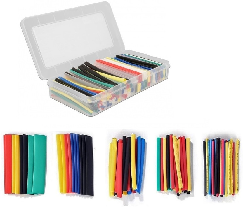ALEAF Box of 101 Pcs Polyolefin Heat Shrink Tube; Multi Colors & Sizes Heat Shrink Cable Sleeve(5 mm)