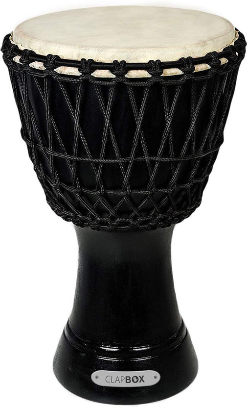 CLAPBOX Djembe - Mango Wood (8 Inches, Black) Cajons