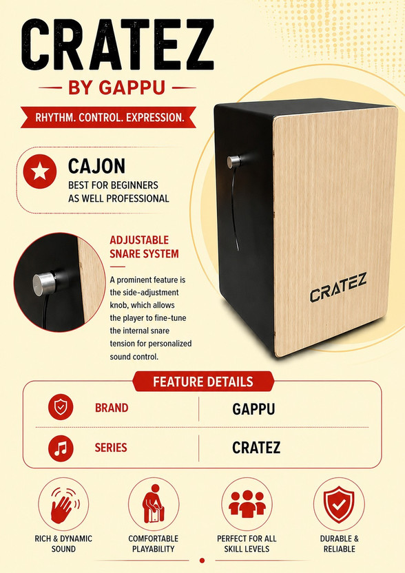 music music galaxy CLAPBOX CRATEZ BY GAPPU CAJON MGAX7 Cajons - Flipkart Deal