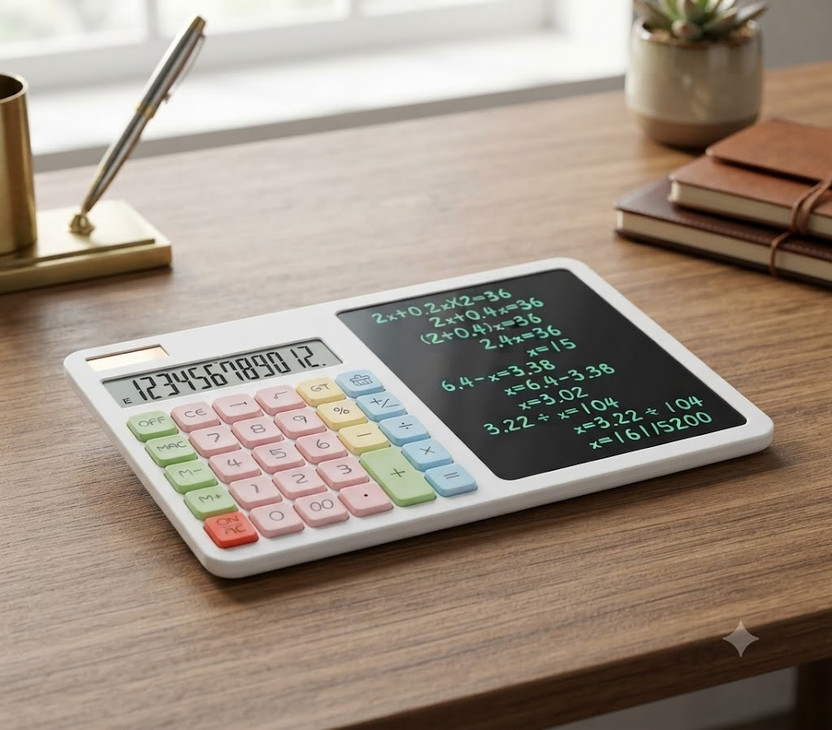 JoyPebble 12 Digit Dual Power Calculator with Large LCD Display Pastel Pro 12D Basic  Calculator(12 Digit)