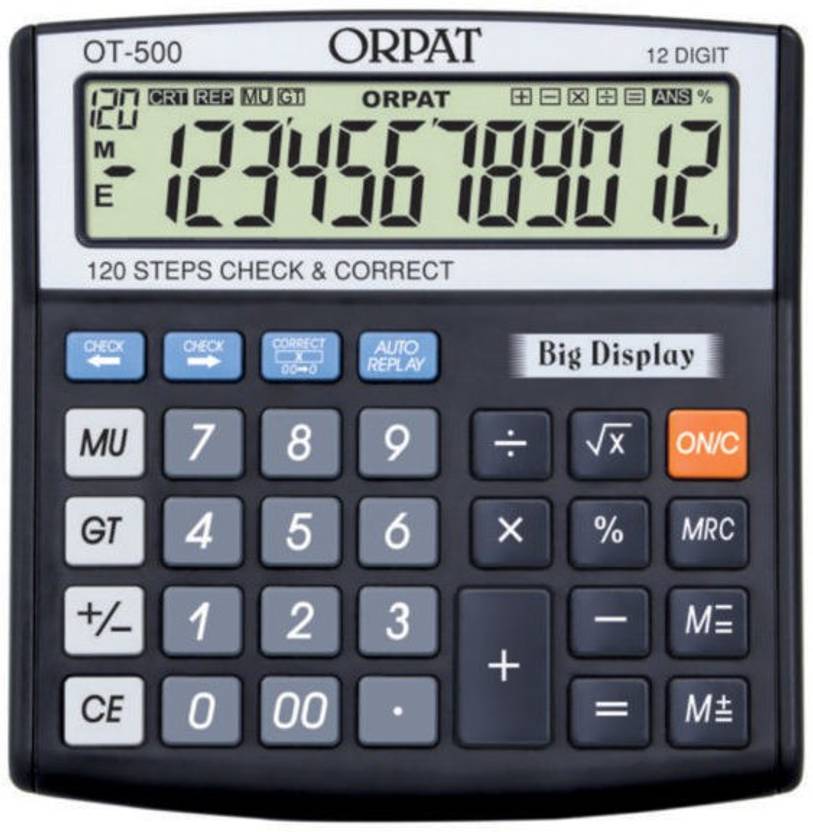 ORPAT Desktop Calculators Check and Correct OT500 Black Desktop Calculators