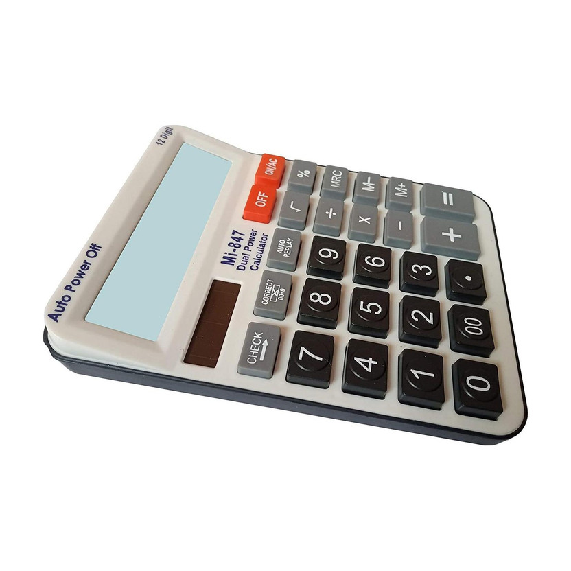 Amigo 12 Digit Large Screen Calculator Financial Accounting Clear inventory Office Home Stationery MI847 Basic Basic  Calculator(12 Digit)