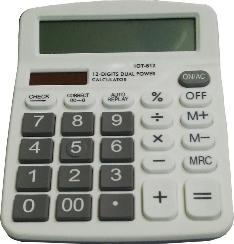 JPRO B Black 12 Digit Commercial Calculator with solar Charging System OT612 Financial  Calculator(12 Digit)