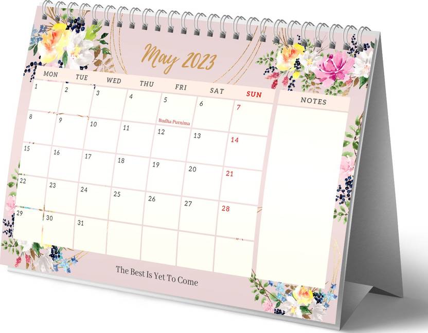 Lauret Blanc A5 Table Calendar 2023 Home and Office Desk Calendar with