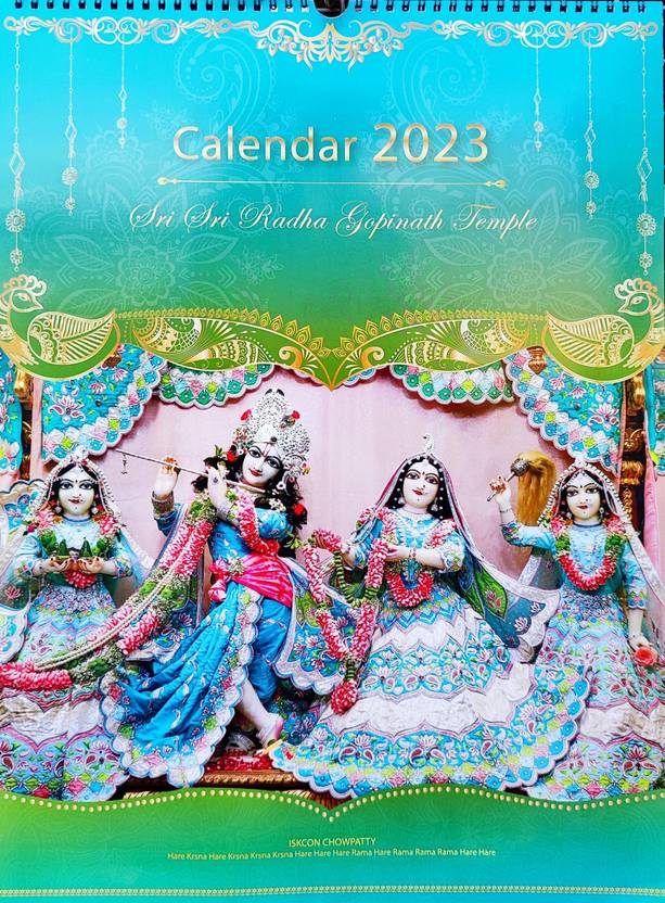 Iskcon CALENDAR 2023 II SRI RADHA GOPINATH TEMPLE II 19X12 INCHES II