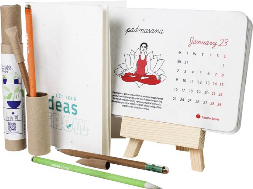 bioQ Plantable yoga Calendar 2023 Easy set 2023 Table Calendar Price