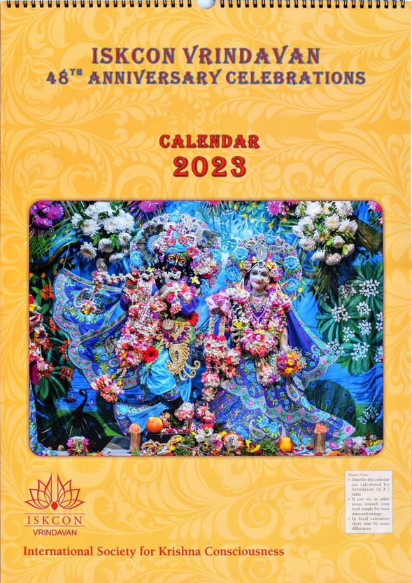 Iskcon VRINDAVAN CALENDAR 2023 Wall Calendar Price in India Buy