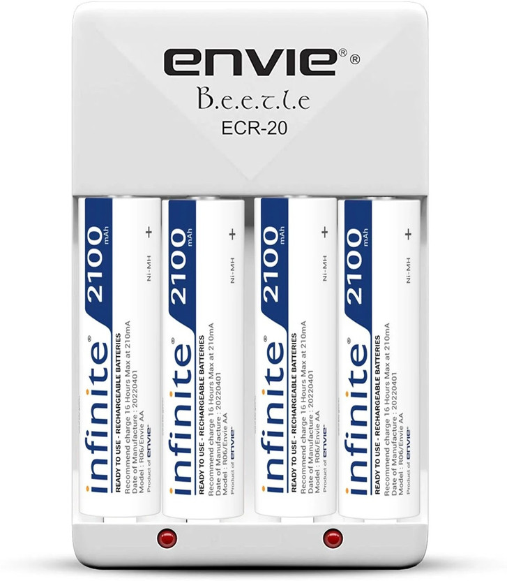 Envie Envie Beetle Charger ECR 20+4xAA 2100 Battery  Camera Battery Charger(White)