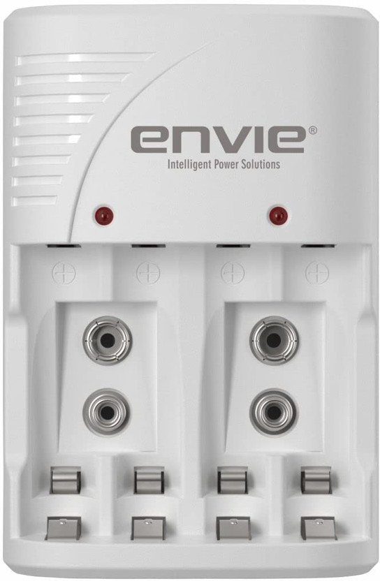Envie NEXA ECR 30 Smart Charge for AA/AAA/9V Rechargeable Batteries (Ni-CD/Ni-MH)  Camera Battery Charger(White)