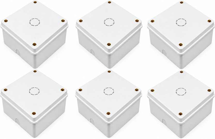 CH Enterprises (Pack of 6) 5x5 PVC CCTV Camera Mounting Junction Box, White Camera Housing