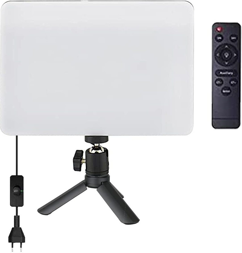 Hold up Bi-Color LED Video Soft Light Panel, with Remote Control & Mini Tripod 3400 lx Camera LED Light(Batteries Included)
