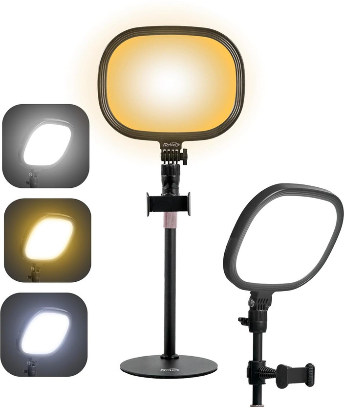 Arcnet USB Slab Light for Video Shotting with Adjustable Desk Stand for Mobile Holder 6000 lx Camera LED Light