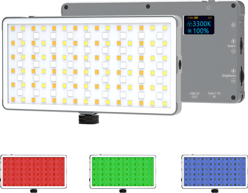 DIGITEK LED-D135 ML Portable RGB LED 10w Video Light with 96 CRI | 21 Preset Effects | 4200Mah Battery | Multi Scene Lightening | Colour Temperature & Brightness Control 3600 lx Camera LED Light(Batteries Included)