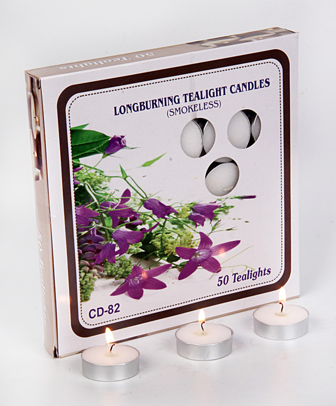 Parkash Candles Tealight Candles 2.5 Hrs Burning Candle(White, Pack of 50)