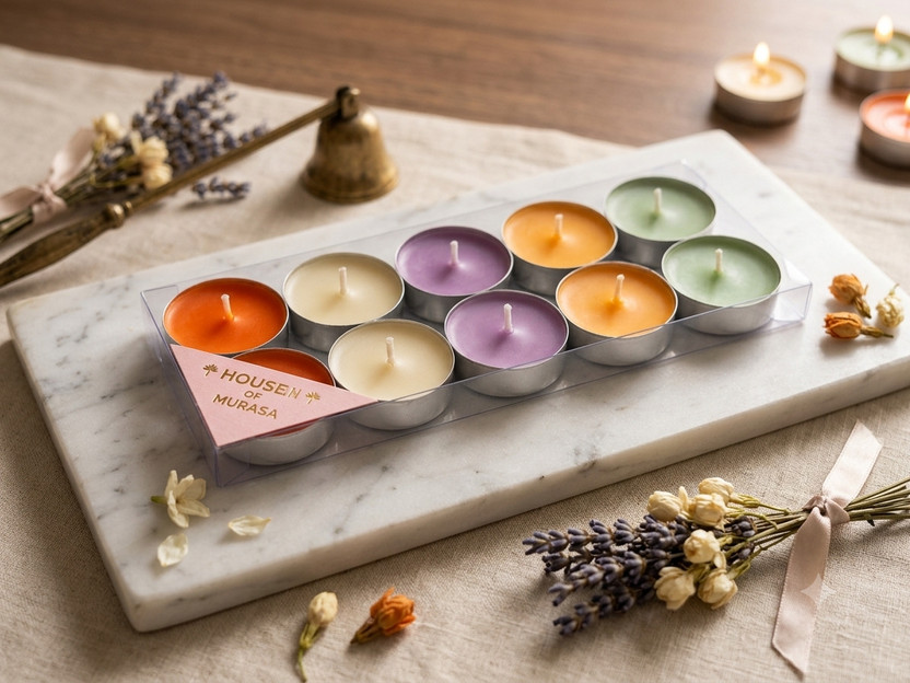 Houseofmurasa multi tealight candle Candle(Multicolor, Pack of 10)
